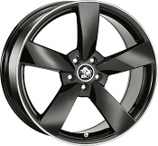 Ultra Wheels UA5 Schwarz m. poliertem Rand Ultra Wheels UA5 Schwarz m. poliertem Rand