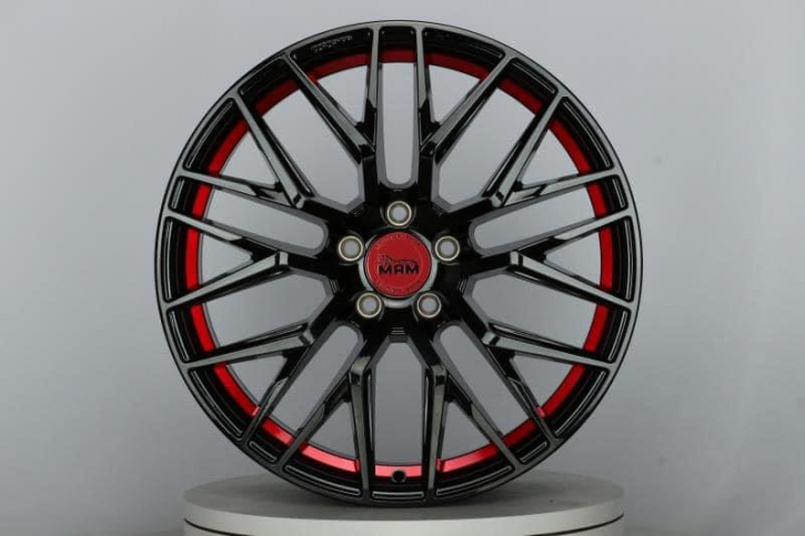 MAM RS4 8,5x19 LK5x112 ET45 schwarz red inside